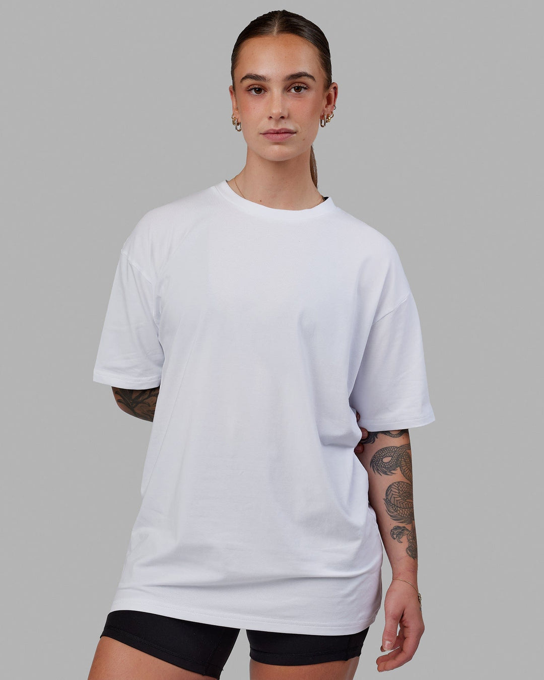 Unisex Love The Run FLXCotton Tee Oversize - White-Black