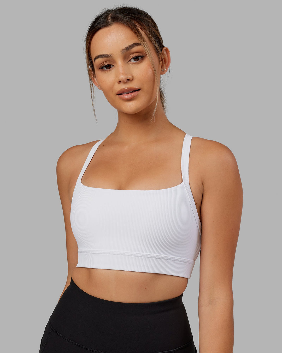 Momentum Ribbed Sports Bra - White