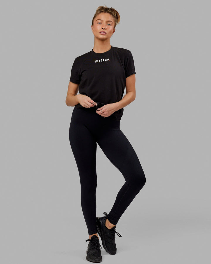 Fitstop Fast FLXCotton Tee - Black-White