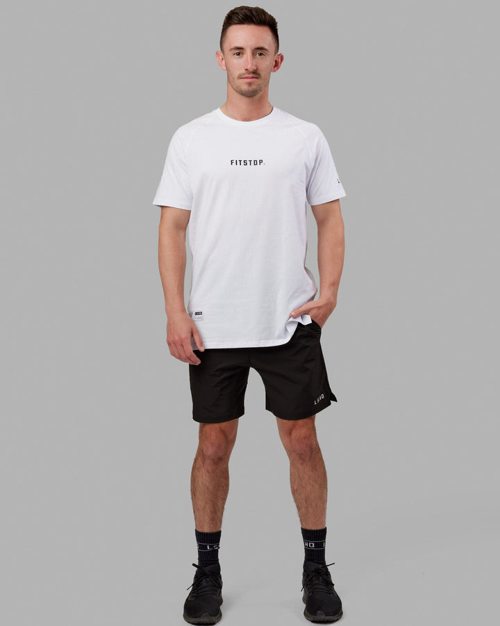 Fitstop Fast FLXCotton Tee - White-Black
