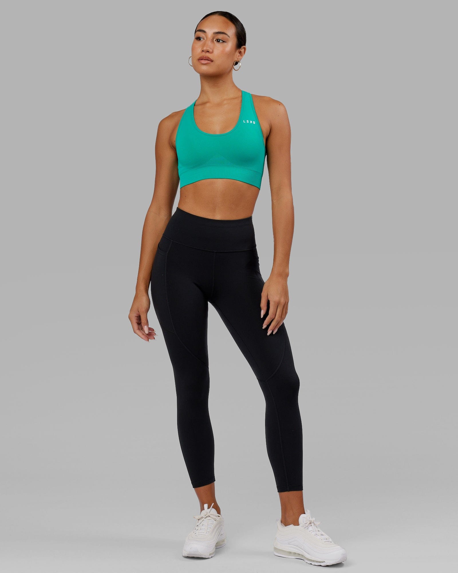 Rep 7/8 Length Tight - Black-Hyper Teal