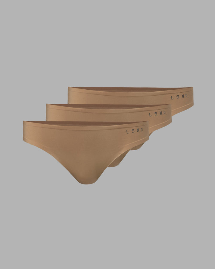 Seamless Thong 3 Pack - Latte
