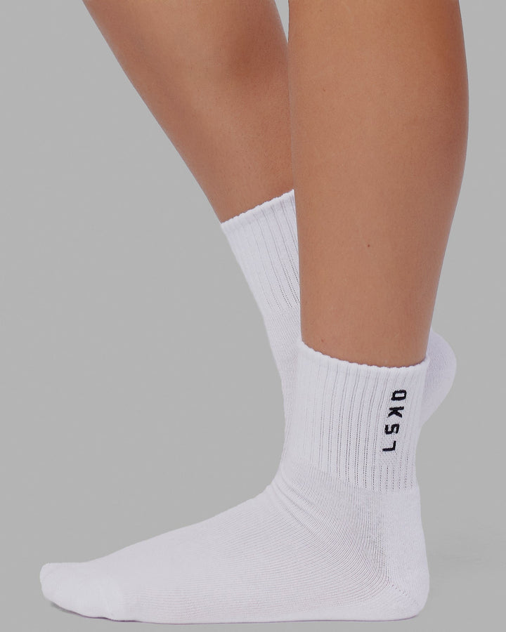 Signal 3 Pack Quarter Socks - White-Black
