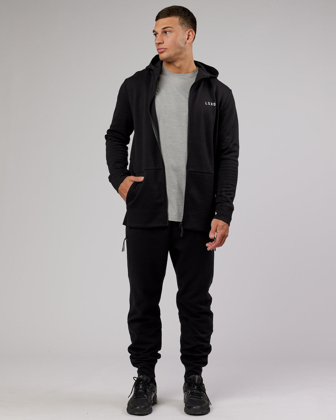Athlete ForgedFleece Zip Trackpant - Black