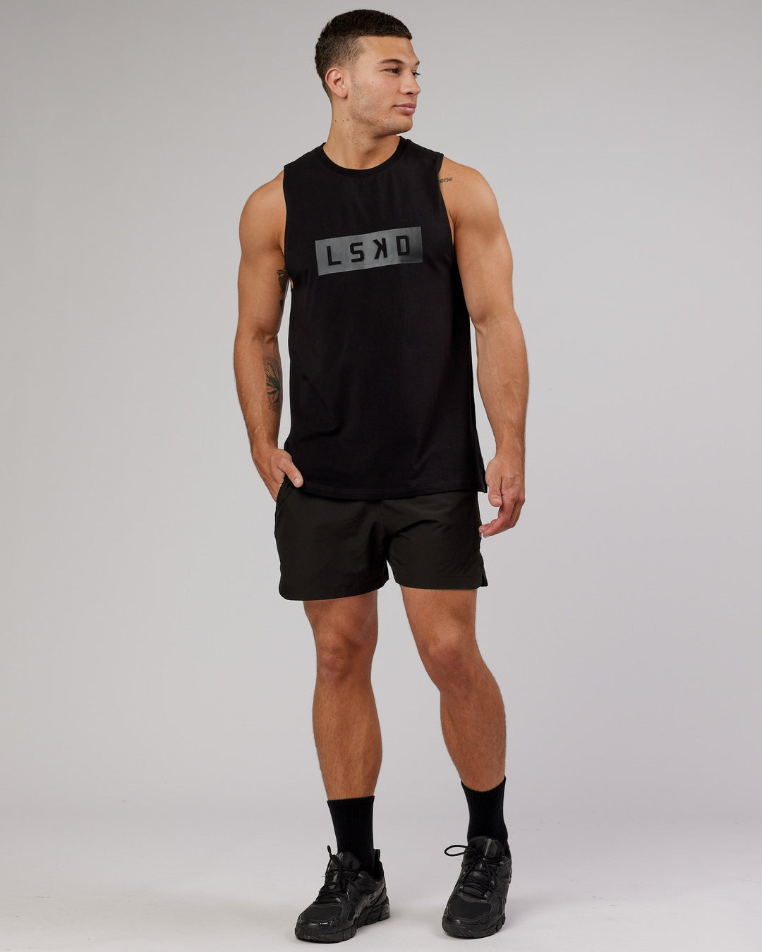 Strength FLXCotton Training Fit Tank - Black-Black