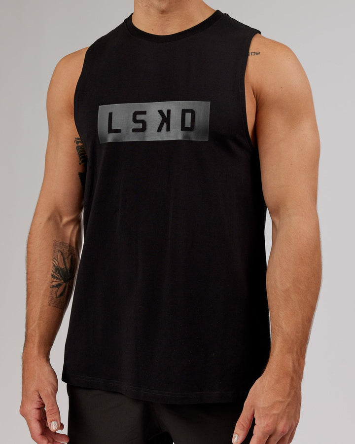 Strength FLXCotton Training Fit Tank - Black-Black
