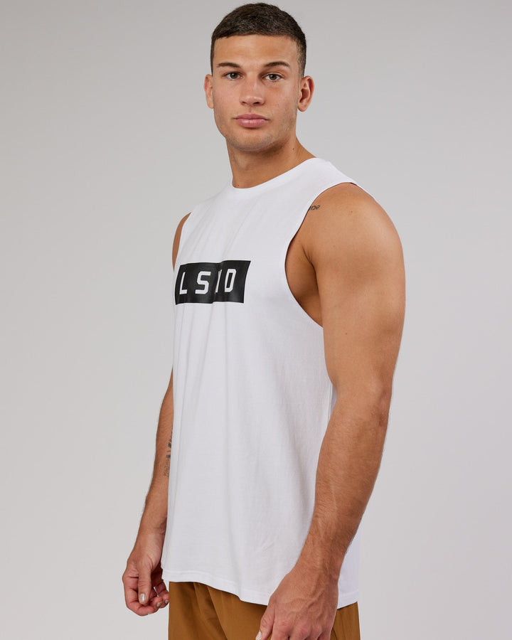 Strength FLXCotton Training Fit Tank - White-Black
