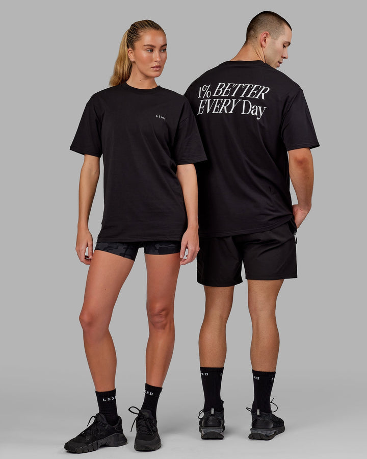 Unisex VS6 FLXCotton Tee Oversize - Black-White
